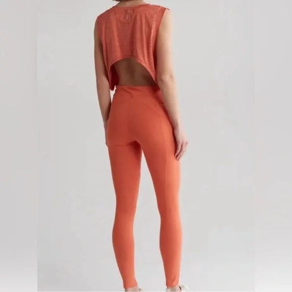 FP Movement Free People Off To The Races Jumpsuit Onesie Orange Small - Picture 2 of 7